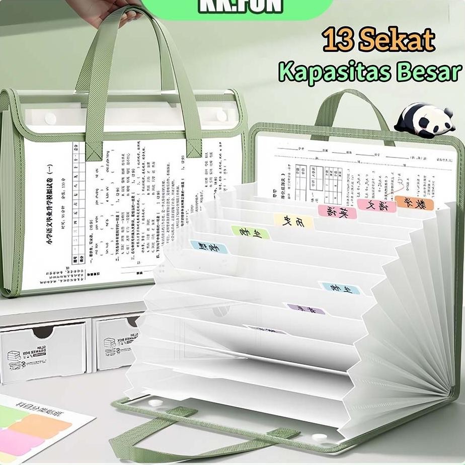 

Ready Transparan File Folder A4 13 Sekat Document Bag Map Dokumen Aesthetic Expanding File Map