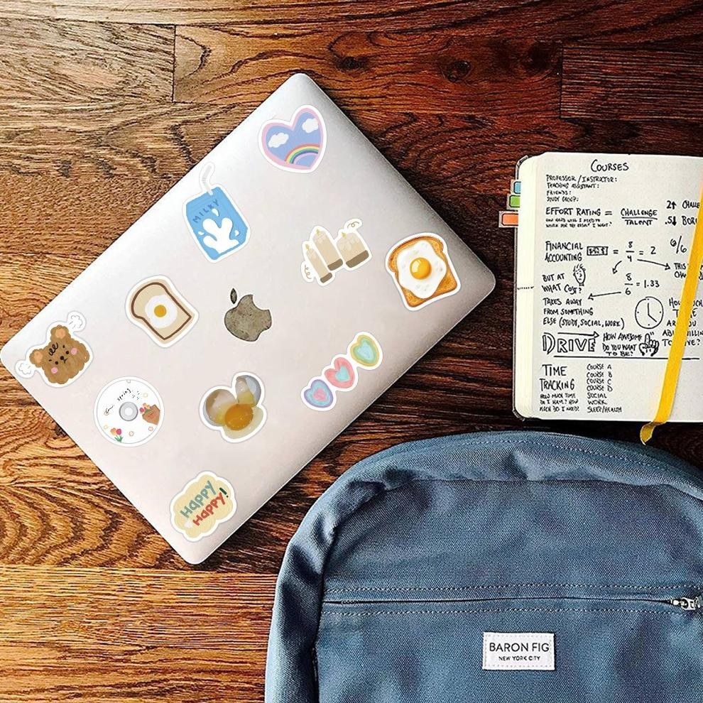 

Stiker Set Stiker Paket 63PCS lucu Egg bread ins Stiker breakfast Anti Air Stikers Berperekat Waterproof sticker decal buat Motor Helm Buku Journal Koper Casing HP Laptop Botol Minum NX-80