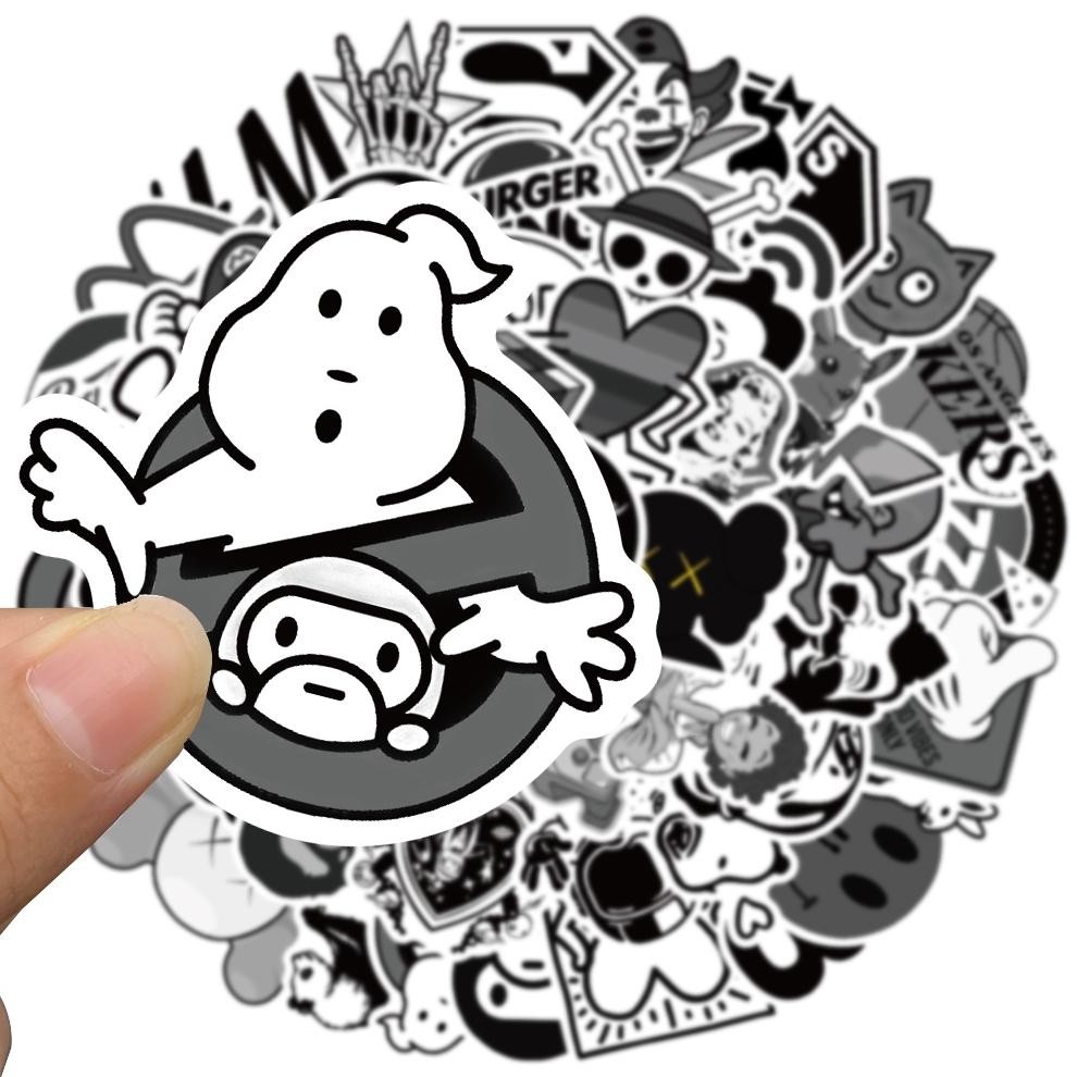 

Stiker Set Stiker Paket logo brand Aesthetic Stiker Black and white merek Stiker Anti Air Stikers Berperekat Waterproof sticker decal buat Motor Helm Buku Journal Koper Casing HP Laptop Botol Minum VK-91