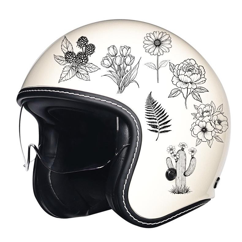 

Stiker Set Stiker Paket 50PCS New transparan Stiker Bunga hitam dan putih Stiker PET Anti Air Stikers Berperekat Waterproof sticker decal buat Motor Helm Buku Journal Koper Casing HP Laptop Botol Minum XR-49