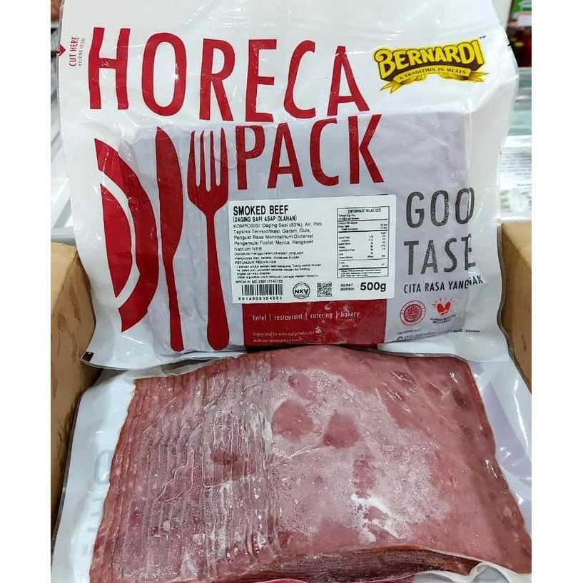 

Bernardi Smoked Beef Horeca Pack 500Gr - Daging Sapi Asap 500 Gr Terlaris