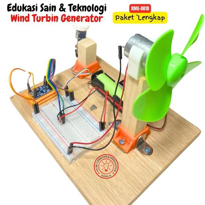 KIT DIY MERAKIT MINI WIND TURBINE GENERATOR / PEMBANGKIT LISTRIK TENAGA BAYU MINI / KINCIR ANGIN UNT