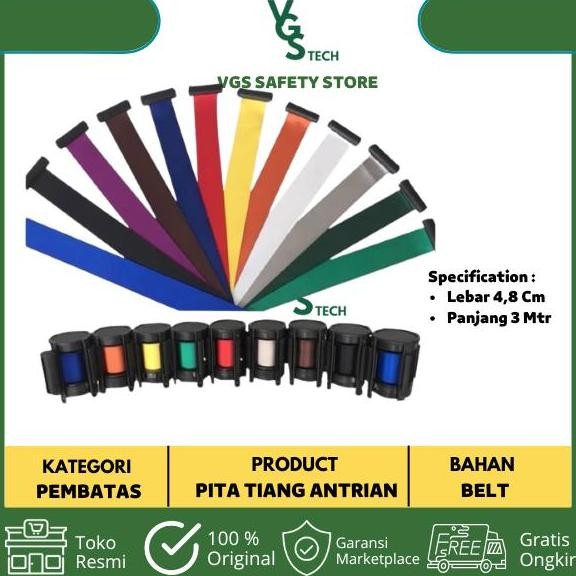 

Baru Kepala Tiang Antrian Pita Pembatas Roll Bank 3M