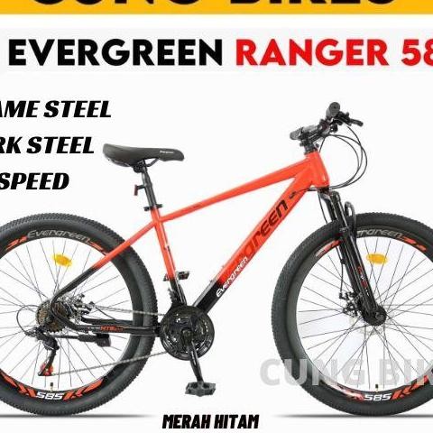 Sepeda Gunung Mtb 27.5 Inch Evergreen Ranger 585 Ve Tinggi Double Disc Brake Cakram