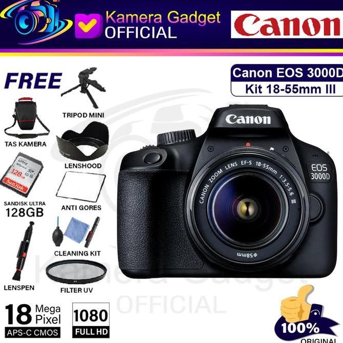 Promo Canon EOS 3000D Kit 18-55mm III - Camera DSLR Canon EOS 3000D Paket COD