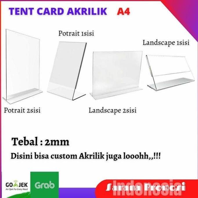 

TERSEDIA AKRILIK A4 TENT CARD HOLDER DISPLAY STAND ACRYLIC ADVERTISING STAND