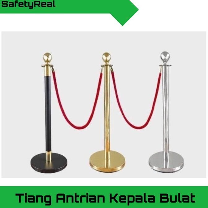 

Baru Tiang Antrian Bank Gold Kepala Bulat Tinggi 95cm