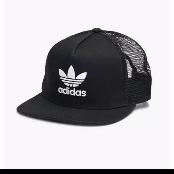 TOPI ADIDAS TREFOIL TRUCKER CAP BLACK ORIGINAL