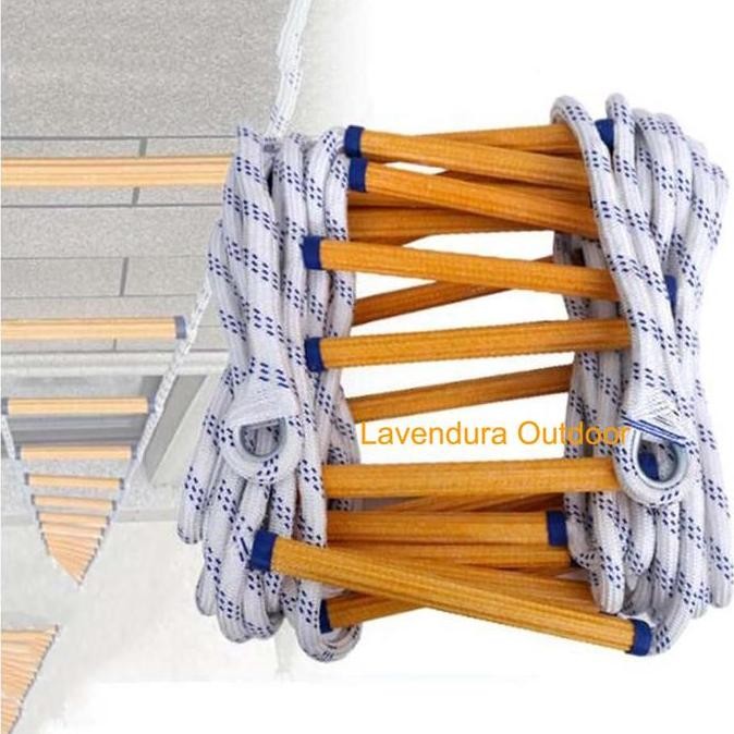 Tangga Tali Gantung Darurat Fire Escape Ladder 5M Tali Outbound Tangga Outbound Wahana Outbound Nyli