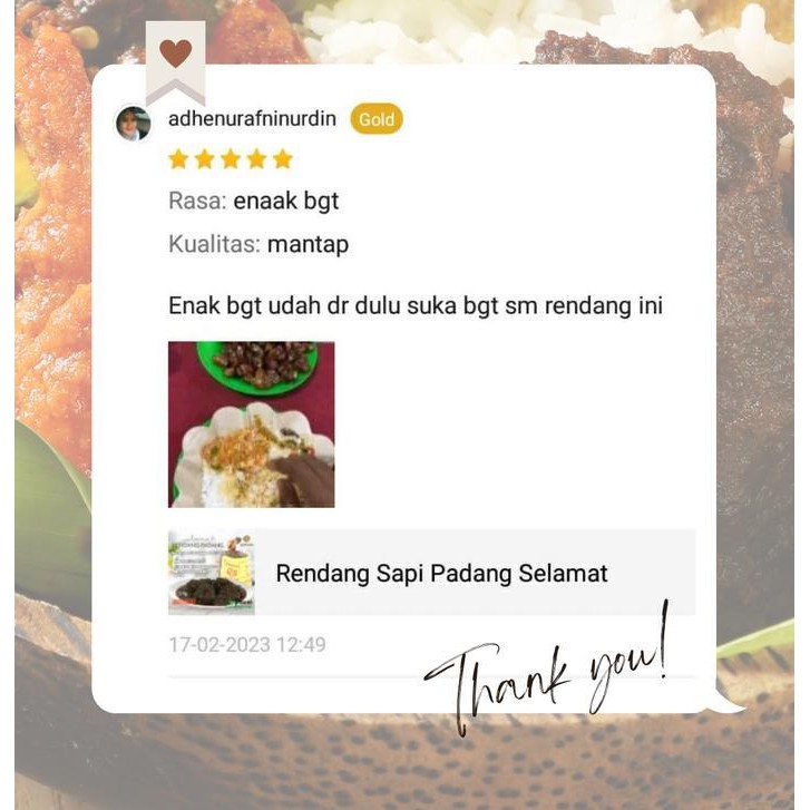 

Rps Rendang Daging Sapi Padang 500Gram Makanan Siap Saji Randang Selamat