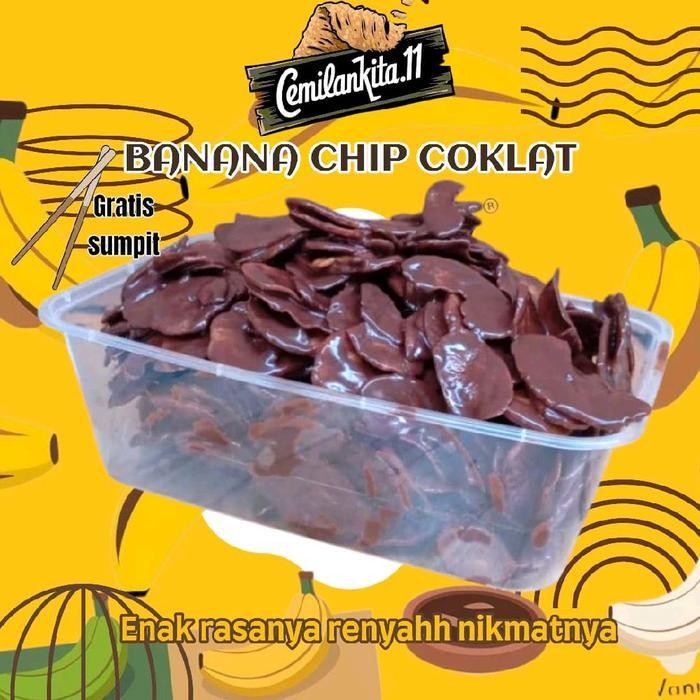 

FF KERIPIK PISANG LUMER BANANA CHIPS 500ML berat 170 gram Coklat Snack Kripik