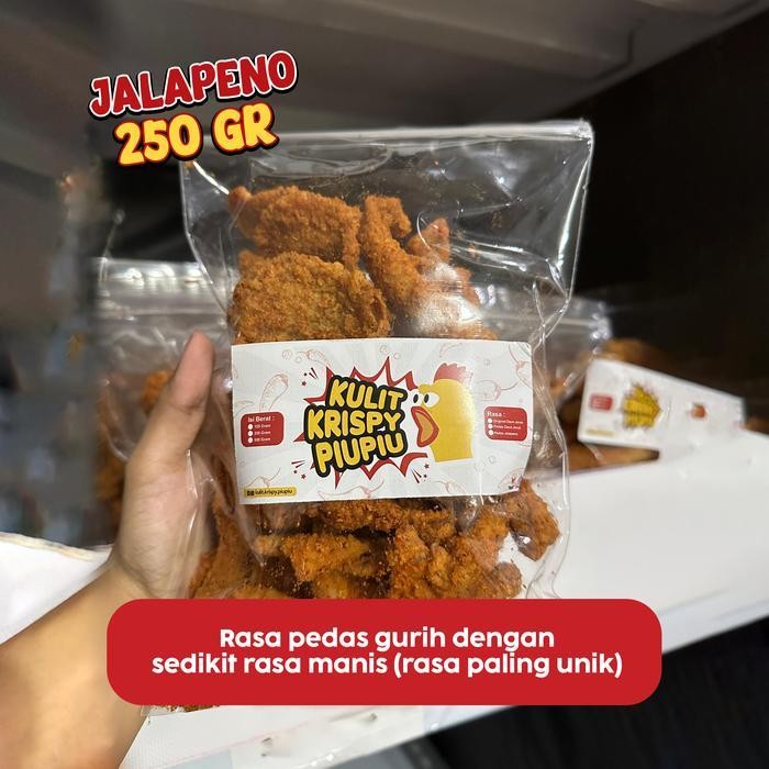 

FF PiuPiu - Kulit Ayam Crispy 250gr Snack Cemilan Rasa Jalapeno/Original/Pedas Daun Jeruk Keripik Food