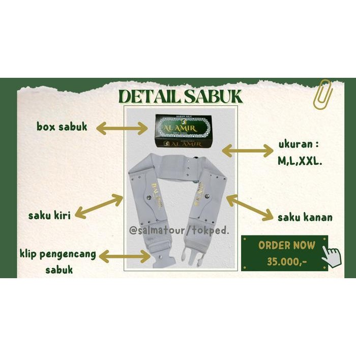 SHS Sabuk Ihrom / Sabuk Umroh & Haji Gesper Besar / Pria