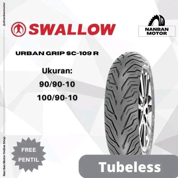 Ban Motor Swallow Urban Grip Ukuran 90/90-10, 100/90-10, 80/90-14 & 90/90-14 Ban Tubeless Untuk Moto