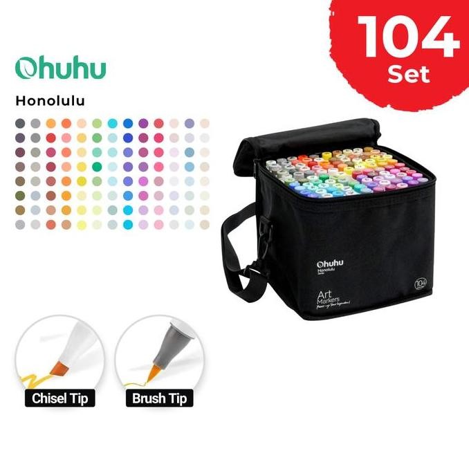 

TERLARIS! OHUHU Honolulu 104+1 Colors Dual Tip (Brush & Chisel)