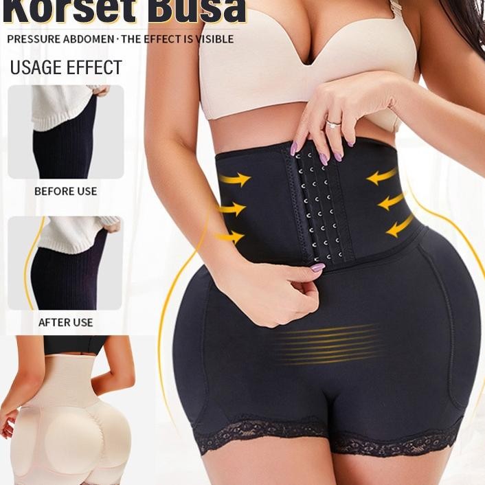 Hh Waist Short Korset Busa Pantat Dan Pinggul Seamless Korset Perut Buncit