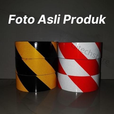 

Stiker Reflective Barikade Police Line /Stiker Safety Police Line 5Cm X 45 Meter Co