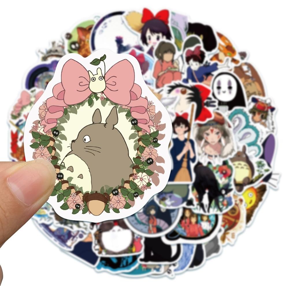 

NG [50PCS]HOT StikerAnime Pack Stiker Kartun Hayao Miyazaki Spirited Away/My Neighbour Totoro Stiker Anti Air Vinyl - Sticker Aesthetic Buku Journal Koper Stiker Casing HP Stiker Laptop Helm MotorStiker Botol Minum Viral Kekinian Terbaru 2025 TT-64