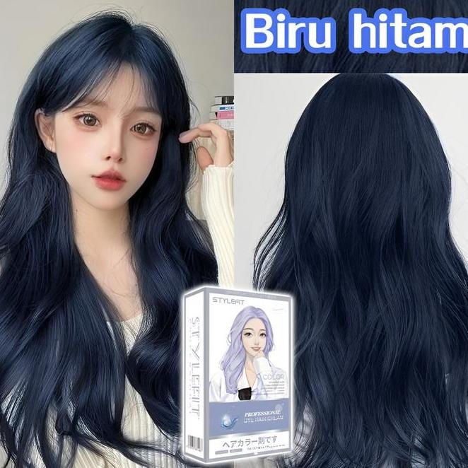 Diskon Keseimbangan Warna Style Fit Biru Kehitaman Cat Rambut 200Ml,Hasil Merata, Tidak Ada BercakCa