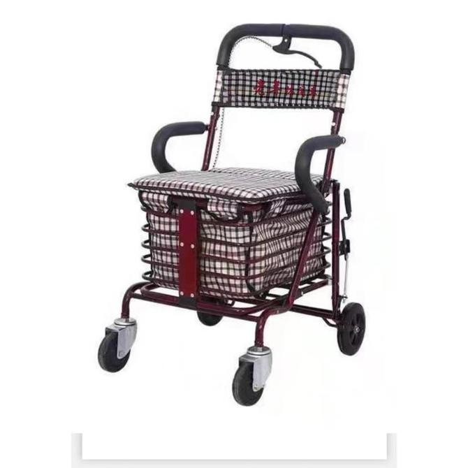 Terbaru Furnibest Walker Roda Lansia Troli Duduk Kursi Roda Troli Lansia Alat Bantu Jalan Lansia Rea