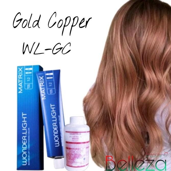 Terbaru Cat Matrix Wonderlight Gold Copper Wl-Gc + Oxydant Campuran Cat Rambut Wonder Light Socolor 