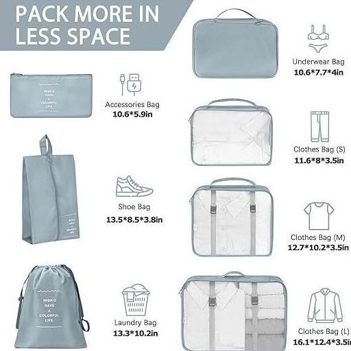 BBS Tas Travel Organizer Storage Bag Set 7in1: Tas Storage Bag Tas Organizer Pakaian Tas Packing Dal