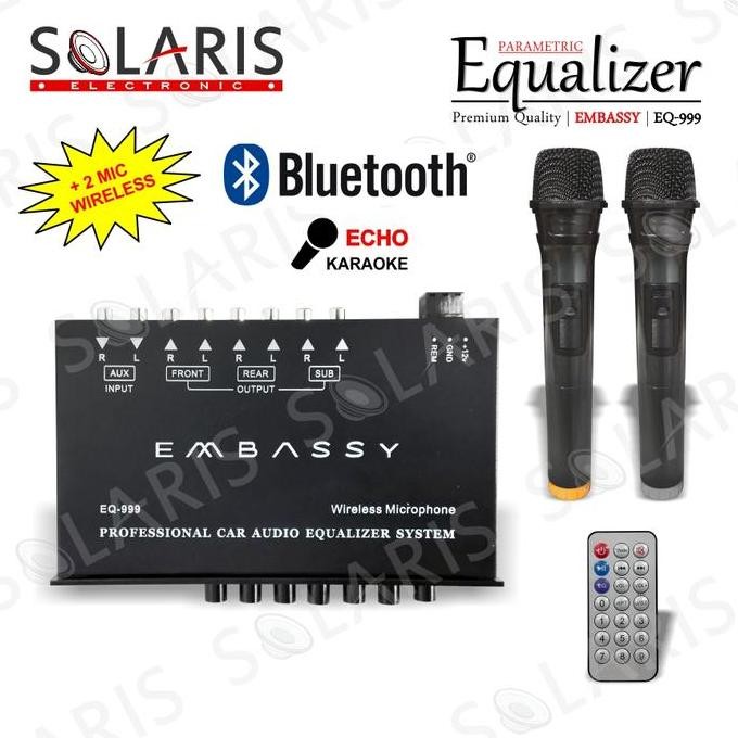 PARAMETRIC EQUALIZER MOBIL BLUETOOTH MIC WIELESS EMBASSY EQ-999 PREAMP Car