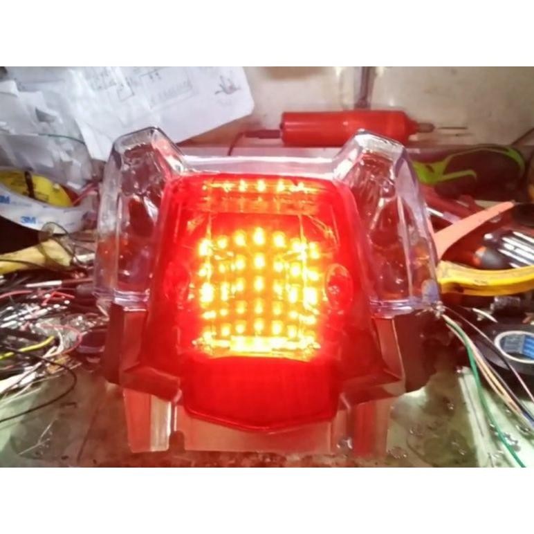 lampu stop stoplamp led running 8 mode Vario techno 110 karbu
