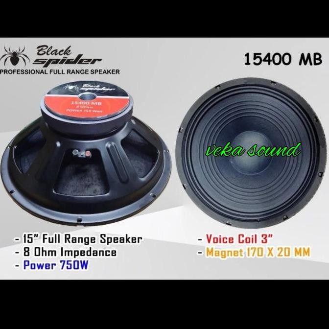 Speaker Black Spider 15 Inch 15400 M Komponen BlackSpider 15400M Ori