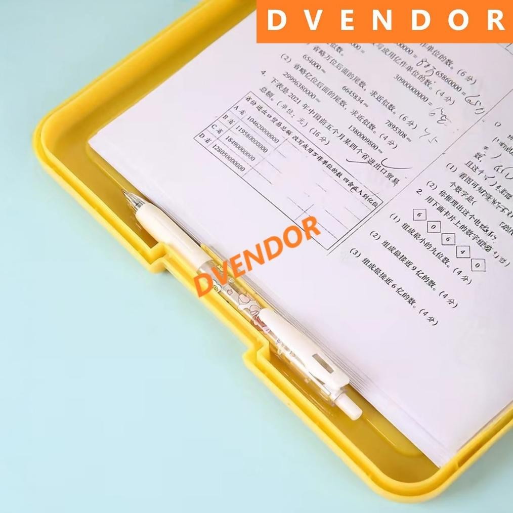 

PAPAN JALAN CLIPBOARD ALAS KERTAS A4 PLASTIK WITH STORAGE BOX PAPAN KLIP UJIAN 2in1 KOTAK PENYIMPANAN