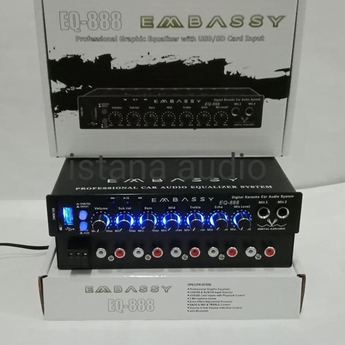 Parametrik Pre amp EMBASSY EQ-888 Bluetooth USB SD +adaptor Embassy