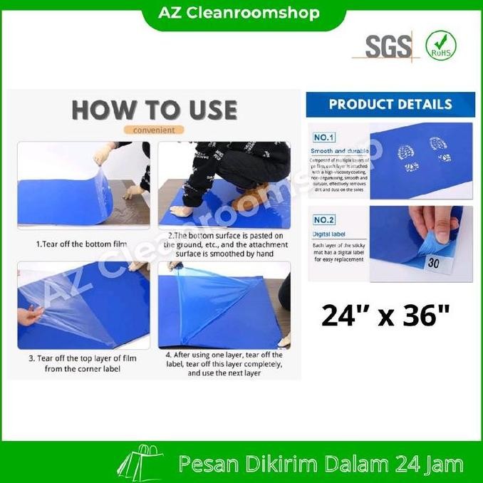 

Sticky Mat 24 X 36 Cm Perekat Debu Isi 1 Mats 30 Layer