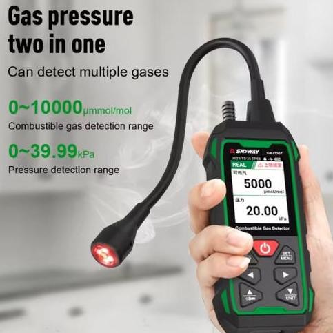 Sndway 2 In 1 Combustible Gas Detector & Air Pressure 0-10000 Ppm Flammable Natural Methane Gas Dete