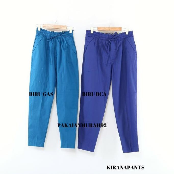 KIRANA PANTS CELANA BIG SIZE WANITA BAGGY PANTS WARNA BIRU MURAH