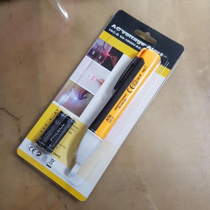 Atn Test Pen Bunyi + Lampu 1Ac-D / Tespen Sensor Ac / Testpen Listrik Non Contact / Voltage Alert / 