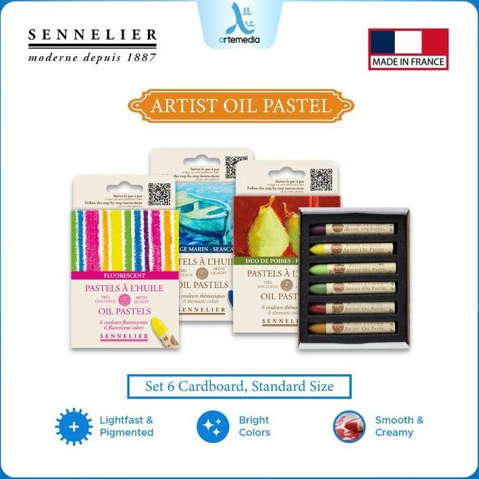 

Sennelier Artist Oil Pastel Color Stick Set 6 Cardboard Standard Size Co