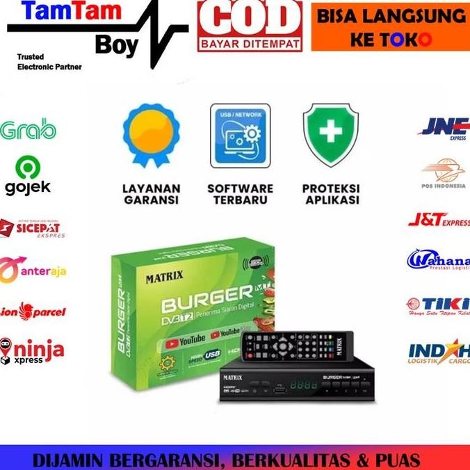 Set Top Box TV Digital STB Matrix Burger Apple Hijau DVB-T2 DVBT2 UHF