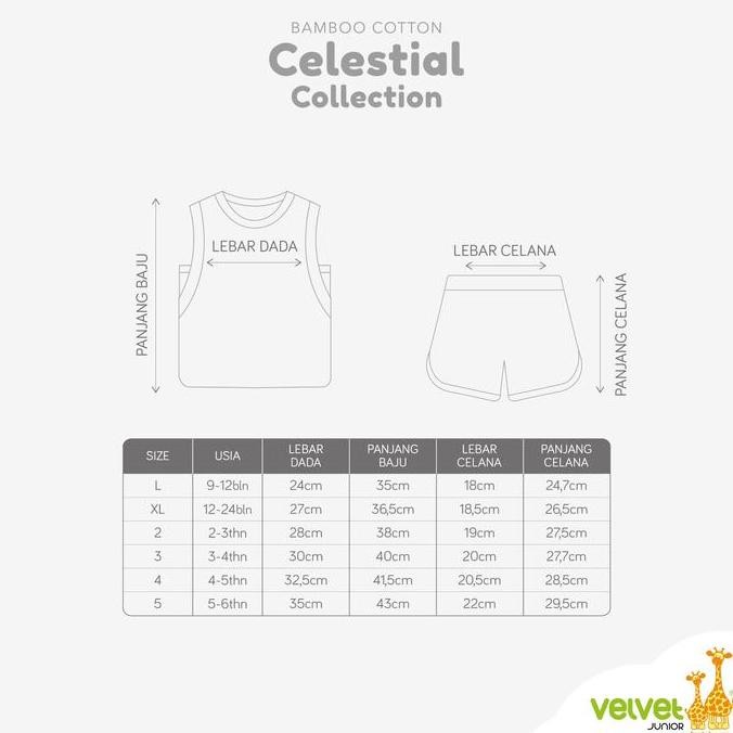 Velvet Junior Celestial Active - Baju Anak Perempuan Setelan Kutung Sport - Celestial 9