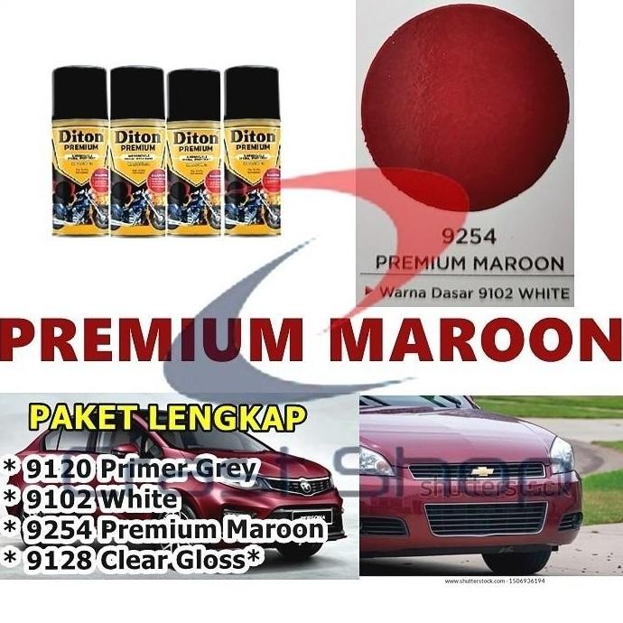 TERMURAH - Paket Lengkap Cat Diton Premium Premium Maroon 9254 Merah Marun Kilap