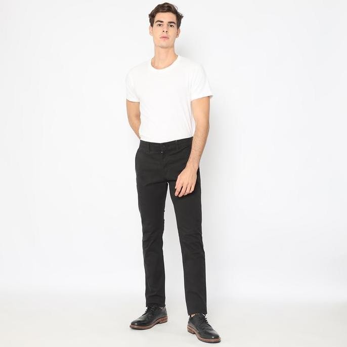 Platini Celana Chino Pria Panjang Hitam 5501