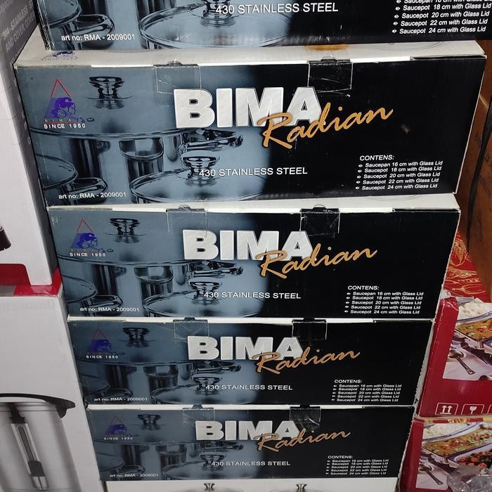 (Best Saller) Panci Bima Set Isi 5 Pcs Type  Bima Radian Stenles Steel Bestseller