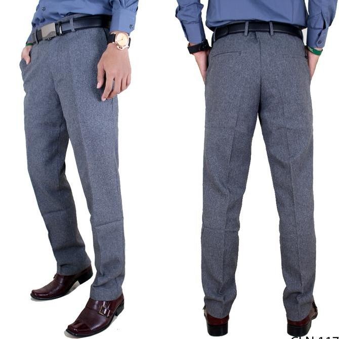 Celana Kantor Pria Slim Fit Katun Biru Dongker CLN 785