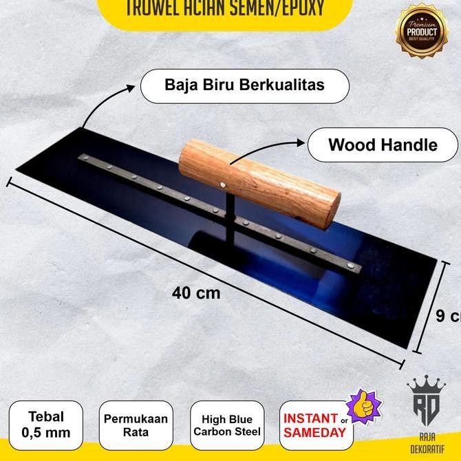 Trowel Raskam Roskam Plat Baja Karbon Acian Tembok/Epoxy Co