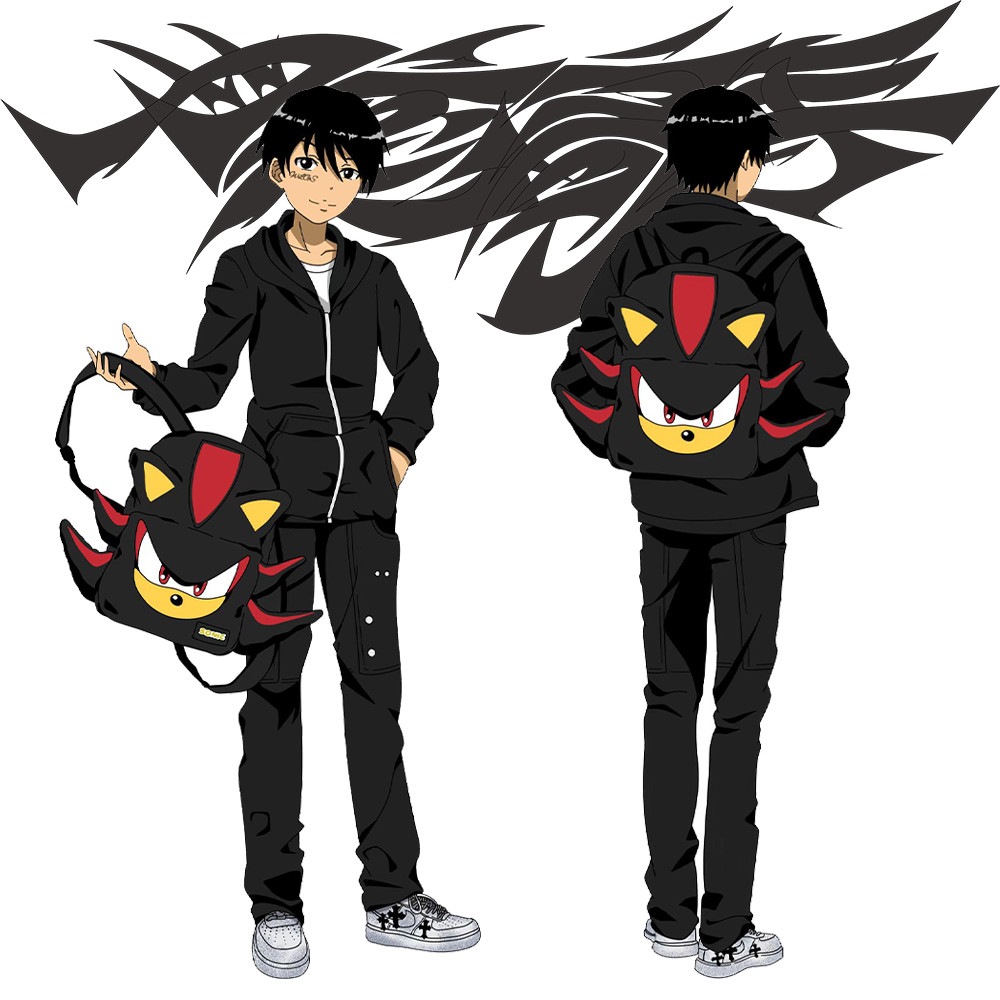 Ransel Niche Plush Hitam Sonic Shadow