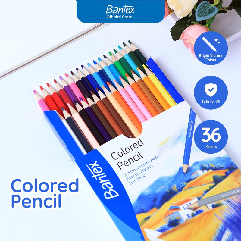 

Bantex Colored Pencil / Pensil Warna 36 Warna Hexagonal 3.0 mm Bahan Kayu Poplar BK3003