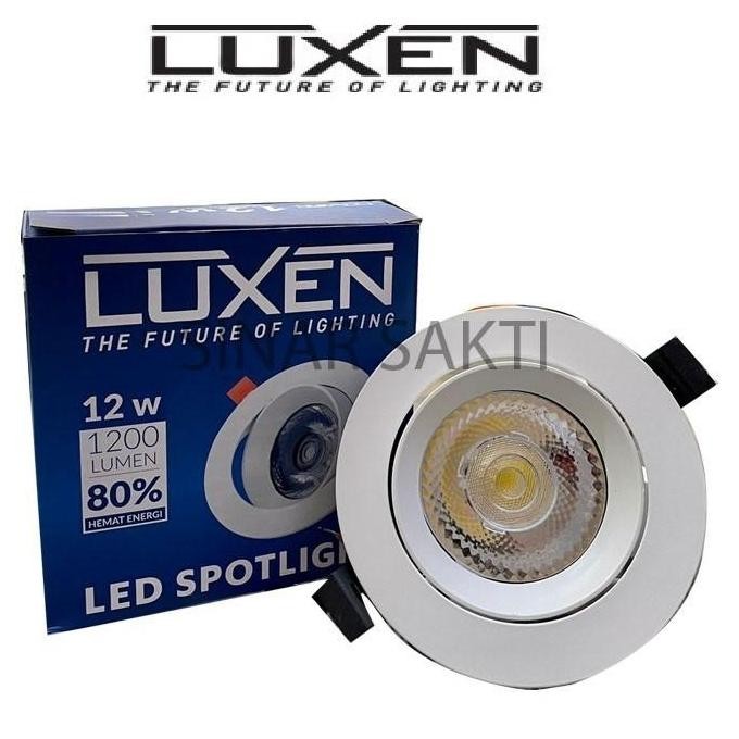 Luxen Lampu Spotlight Led 12W / Lampu Downlight Led Luxen 12Watt New Stok
