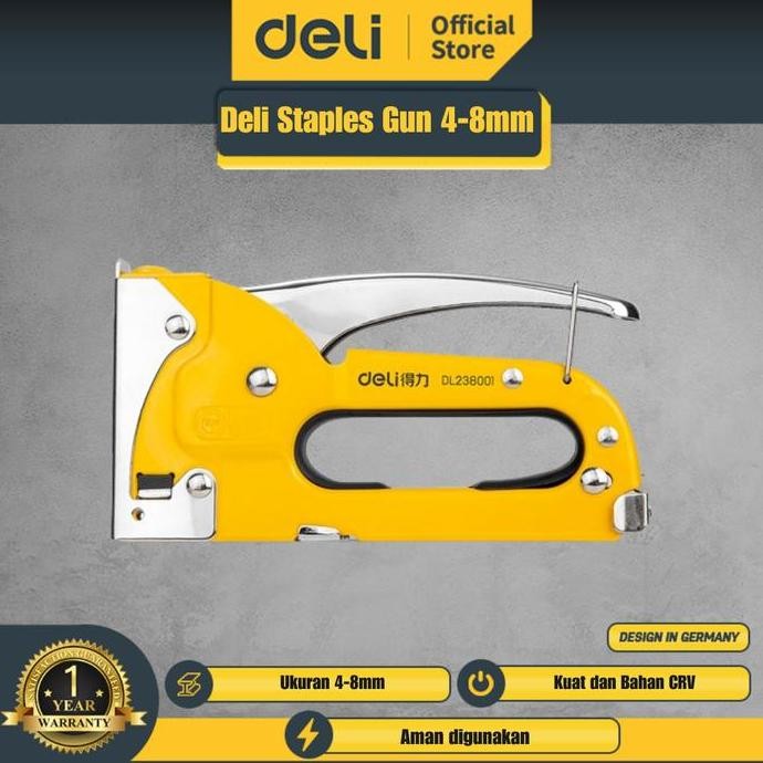 

Deli Stapler Gun / Staples Tembak 4-8Mm Perkakas Edl238001 Alat Stainless Kantor Stationery Co