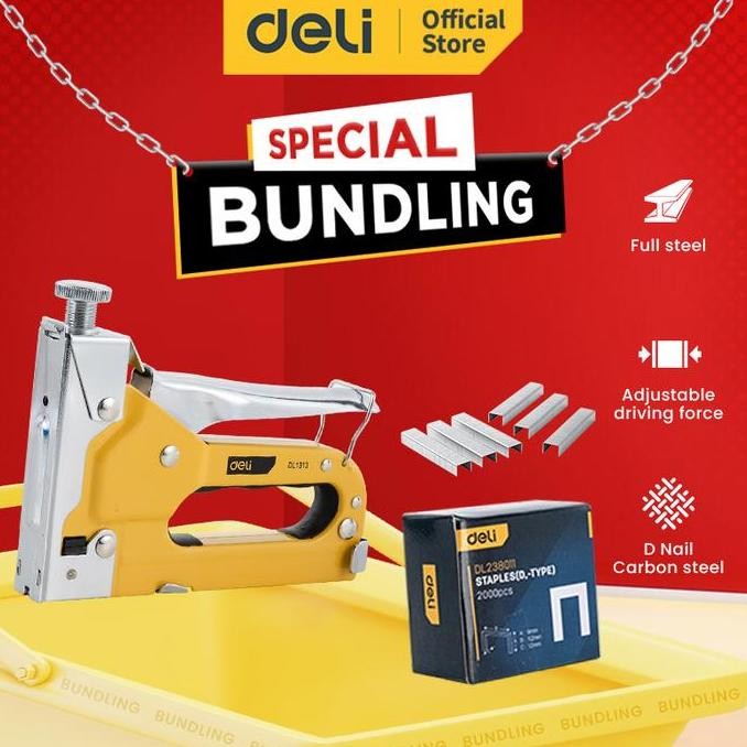 

Deli Staple Gun 3 In 1 Set Isi Staples D Nail 2000 Pcs Binder Stationery Co