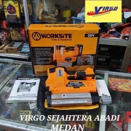 

Paket Wcnt102 Cordless Air Nailer Gun Staples Paku 2 In 1 + Baterai 4.0Ah + Fast Charger Worksite Ga 18 Co
