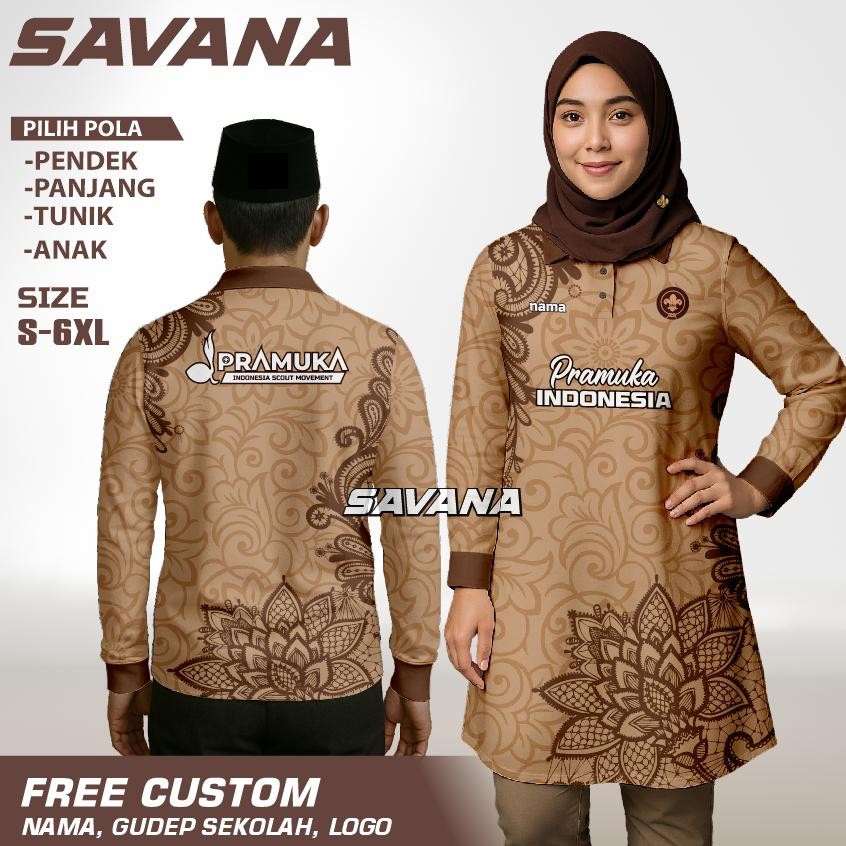 Best SAVANA - Jersey premium PRAMUKA printing penggalang pdl custom / baju panitia / kaos Panjang / 